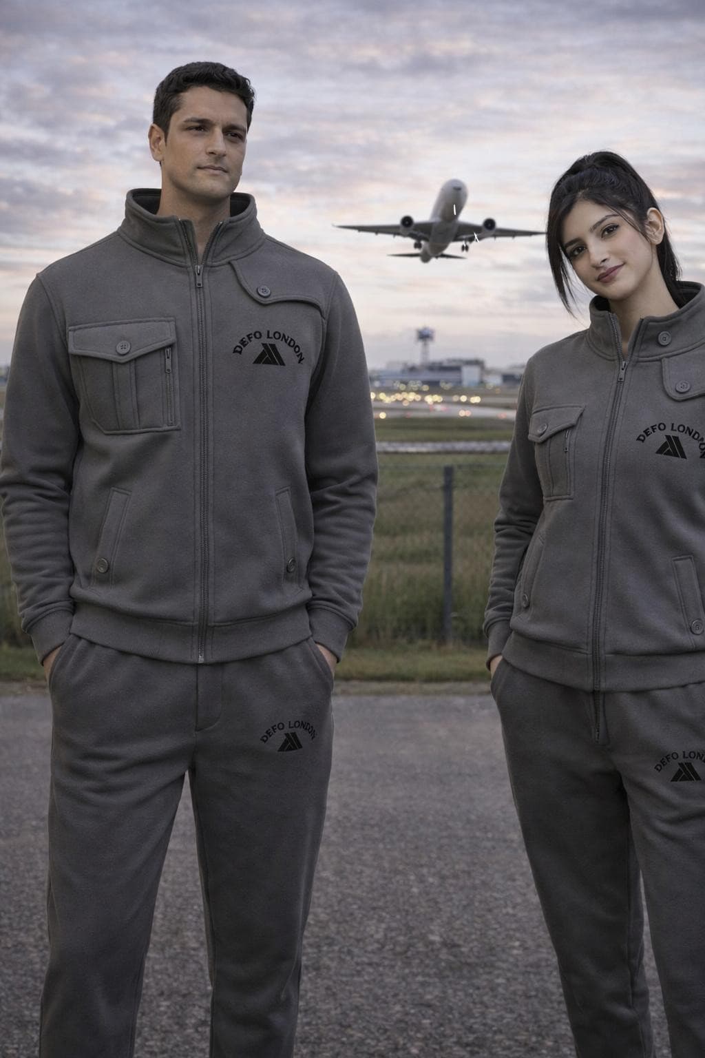 DEFO LONDON Full Zip Funnel Neck