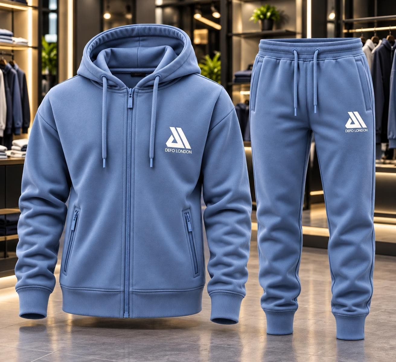 DEFO LONDON Zipper Hoodie Tracksuit